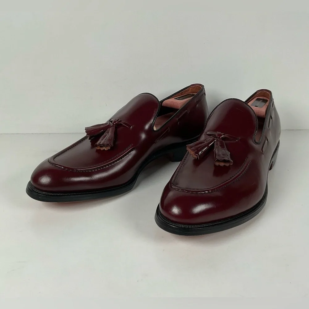 Vintage Allen Edmonds Saratoga Tassel Loafers | Burgundy Calf | Men’s 10 B